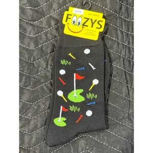 Foozys Golf Crew Socks Mens Size 10-13 Gray New Novelty Sports‎ Pattern FM-03